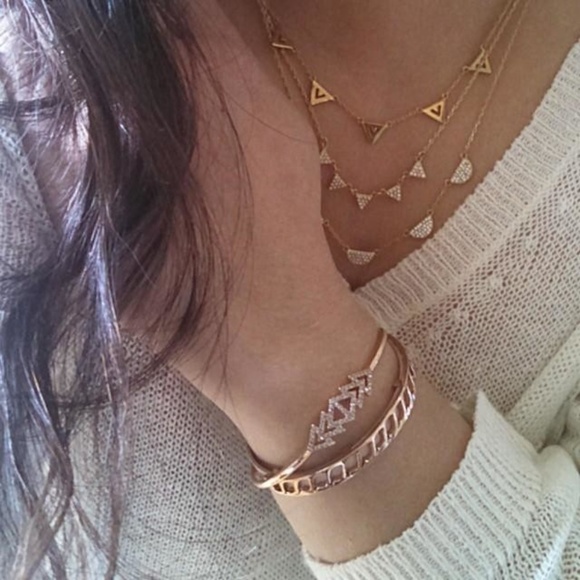 Stella & Dot | Stunning [SILVER] Pavé Chevron Layering Versatile Necklace - Picture 5 of 9